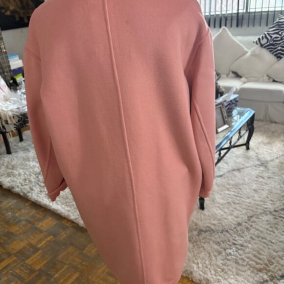 Zara pink wool double breasted coat - Picture 2 of 4